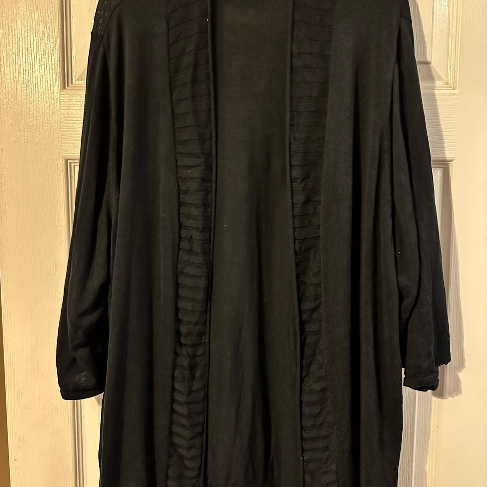 Black Open Front Cardigan